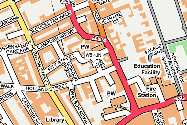 W8 4JN map - OS OpenMap – Local (Ordnance Survey)