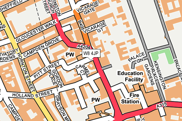 W8 4JP map - OS OpenMap – Local (Ordnance Survey)