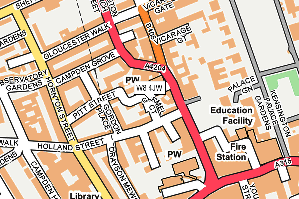 W8 4JW map - OS OpenMap – Local (Ordnance Survey)