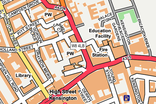 W8 4LB map - OS OpenMap – Local (Ordnance Survey)