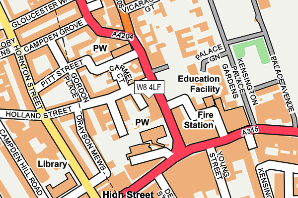 W8 4LF map - OS OpenMap – Local (Ordnance Survey)