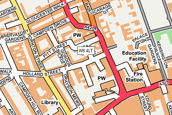 W8 4LT map - OS OpenMap – Local (Ordnance Survey)
