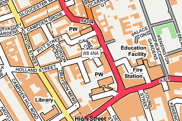 W8 4NA map - OS OpenMap – Local (Ordnance Survey)