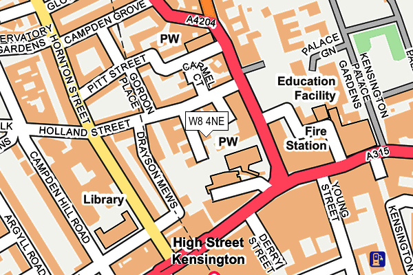 W8 4NE map - OS OpenMap – Local (Ordnance Survey)