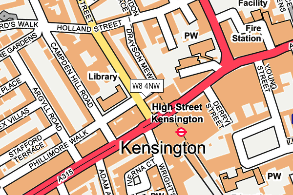 W8 4NW map - OS OpenMap – Local (Ordnance Survey)