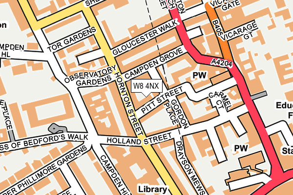 W8 4NX map - OS OpenMap – Local (Ordnance Survey)