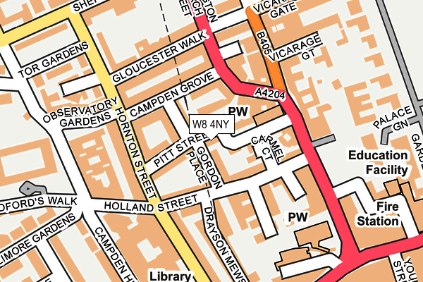 W8 4NY map - OS OpenMap – Local (Ordnance Survey)