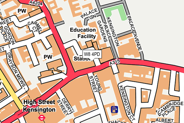 W8 4PD map - OS OpenMap – Local (Ordnance Survey)