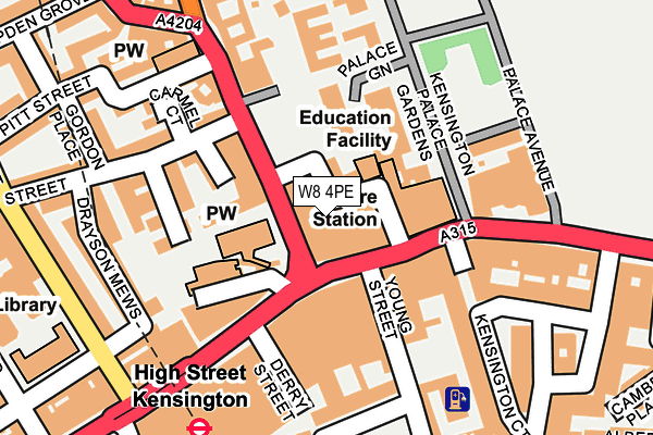 W8 4PE map - OS OpenMap – Local (Ordnance Survey)