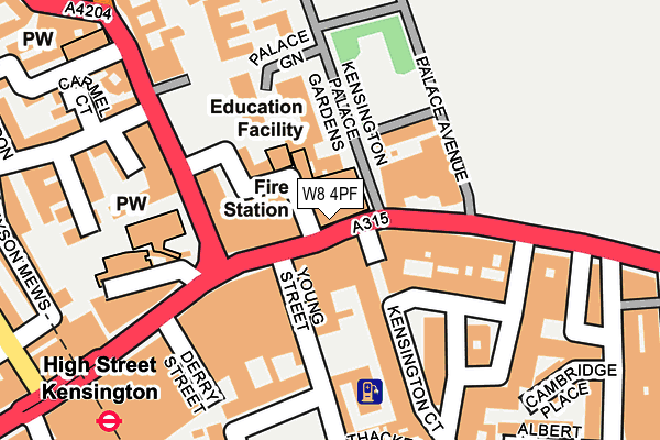 W8 4PF map - OS OpenMap – Local (Ordnance Survey)