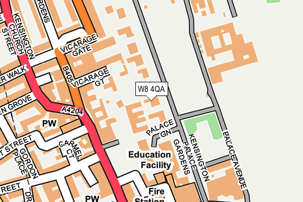 W8 4QA map - OS OpenMap – Local (Ordnance Survey)