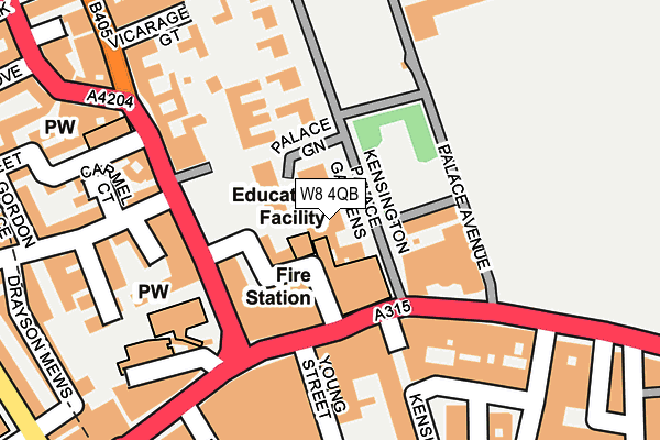 W8 4QB map - OS OpenMap – Local (Ordnance Survey)