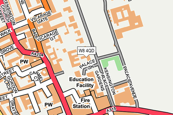 W8 4QD map - OS OpenMap – Local (Ordnance Survey)