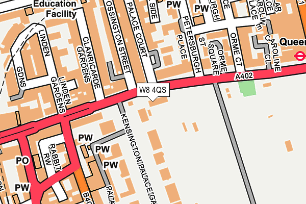 W8 4QS map - OS OpenMap – Local (Ordnance Survey)