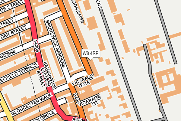 W8 4RP map - OS OpenMap – Local (Ordnance Survey)