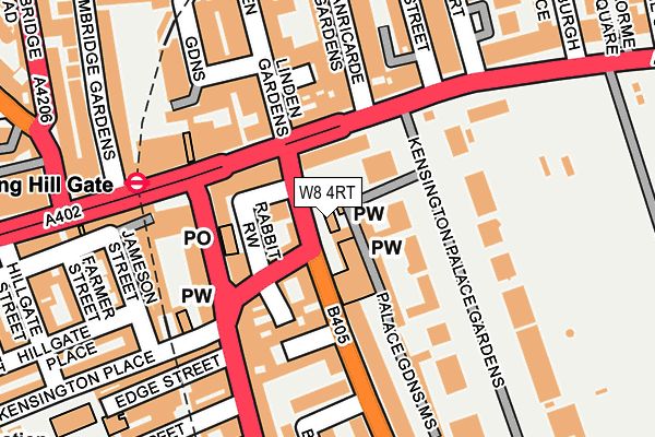 W8 4RT map - OS OpenMap – Local (Ordnance Survey)