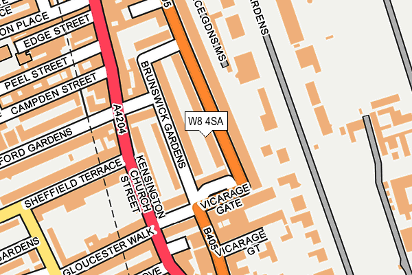 W8 4SA map - OS OpenMap – Local (Ordnance Survey)