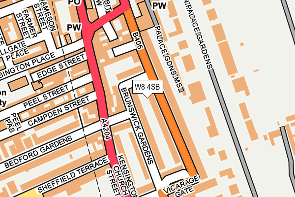 W8 4SB map - OS OpenMap – Local (Ordnance Survey)