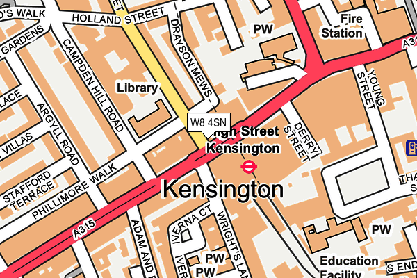 W8 4SN map - OS OpenMap – Local (Ordnance Survey)