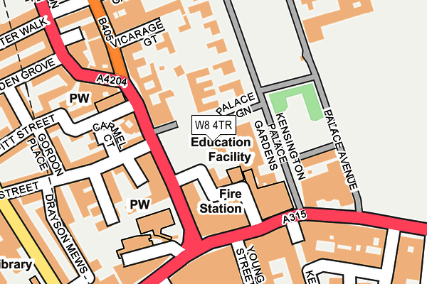W8 4TR map - OS OpenMap – Local (Ordnance Survey)