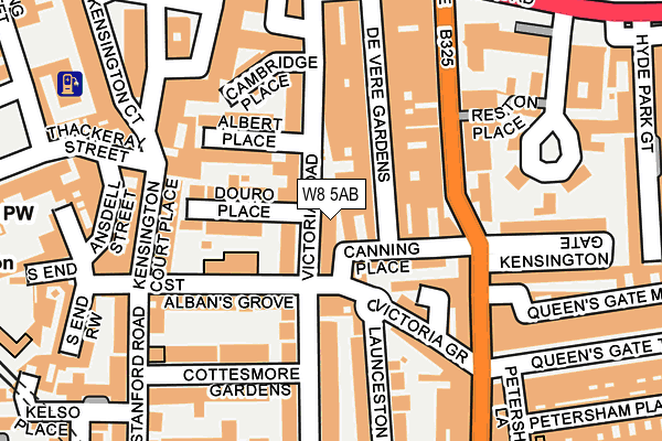 W8 5AB map - OS OpenMap – Local (Ordnance Survey)