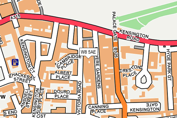 W8 5AE map - OS OpenMap – Local (Ordnance Survey)