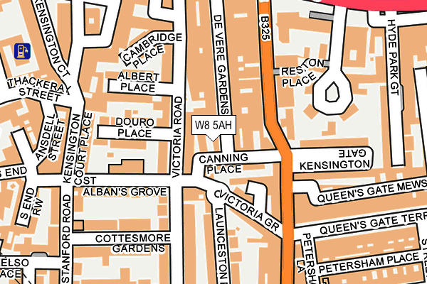 W8 5AH map - OS OpenMap – Local (Ordnance Survey)