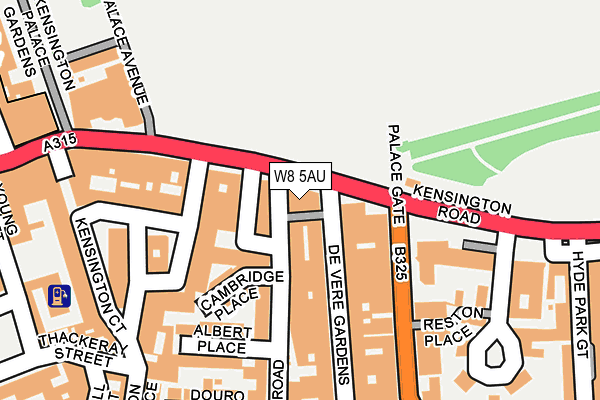 W8 5AU map - OS OpenMap – Local (Ordnance Survey)