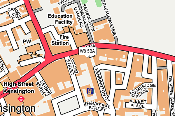 W8 5BA map - OS OpenMap – Local (Ordnance Survey)