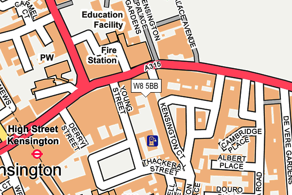 W8 5BB map - OS OpenMap – Local (Ordnance Survey)