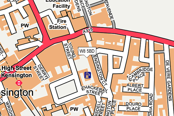 W8 5BD map - OS OpenMap – Local (Ordnance Survey)