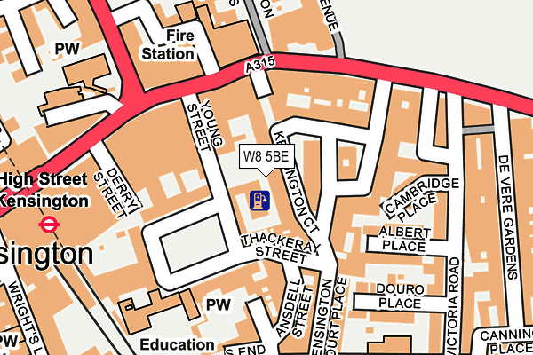 W8 5BE map - OS OpenMap – Local (Ordnance Survey)