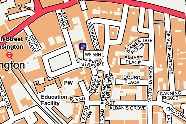 W8 5BH map - OS OpenMap – Local (Ordnance Survey)