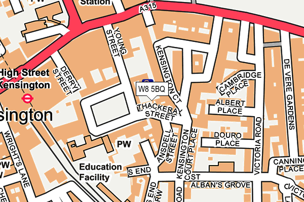 W8 5BQ map - OS OpenMap – Local (Ordnance Survey)