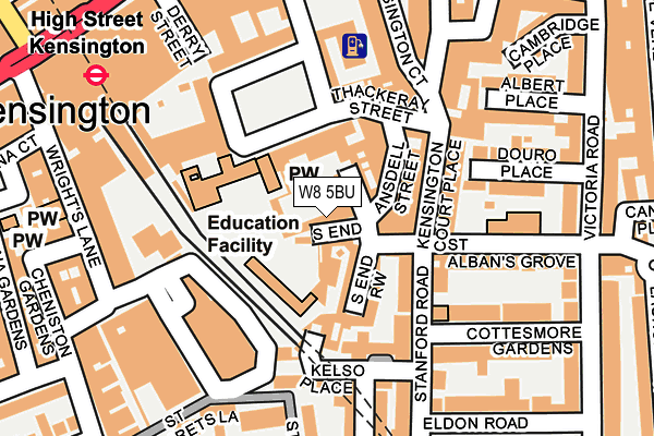 W8 5BU map - OS OpenMap – Local (Ordnance Survey)