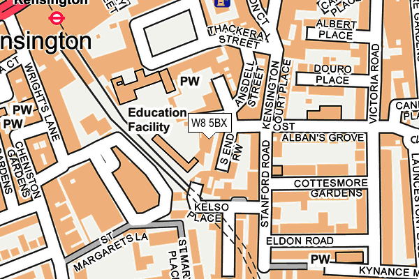 W8 5BX map - OS OpenMap – Local (Ordnance Survey)