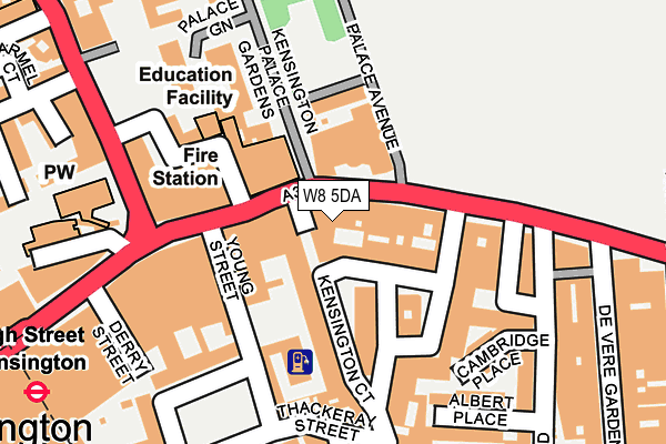 W8 5DA map - OS OpenMap – Local (Ordnance Survey)