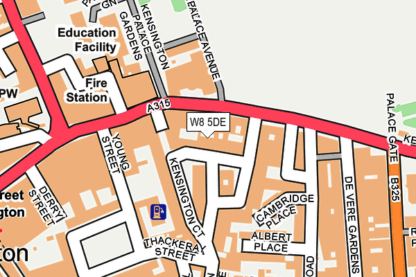 W8 5DE map - OS OpenMap – Local (Ordnance Survey)