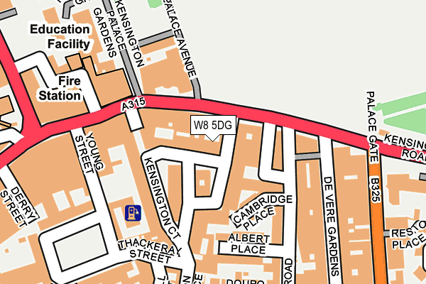 W8 5DG map - OS OpenMap – Local (Ordnance Survey)