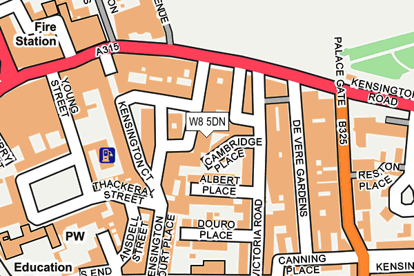 W8 5DN map - OS OpenMap – Local (Ordnance Survey)