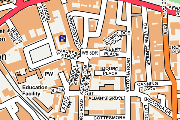 W8 5DR map - OS OpenMap – Local (Ordnance Survey)