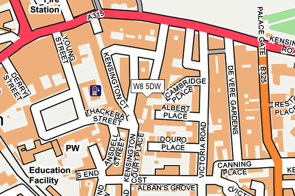 W8 5DW map - OS OpenMap – Local (Ordnance Survey)