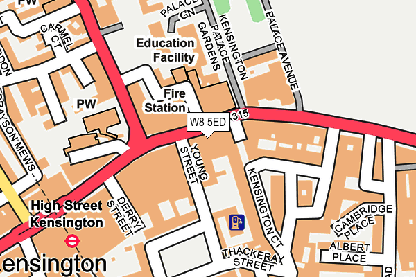 W8 5ED map - OS OpenMap – Local (Ordnance Survey)