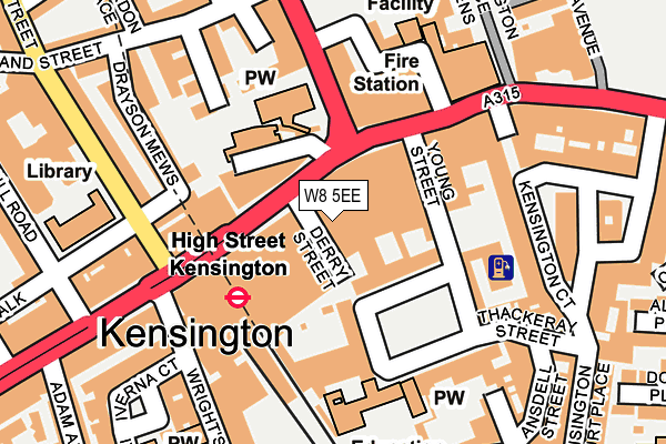 W8 5EE map - OS OpenMap – Local (Ordnance Survey)