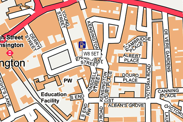 W8 5ET map - OS OpenMap – Local (Ordnance Survey)