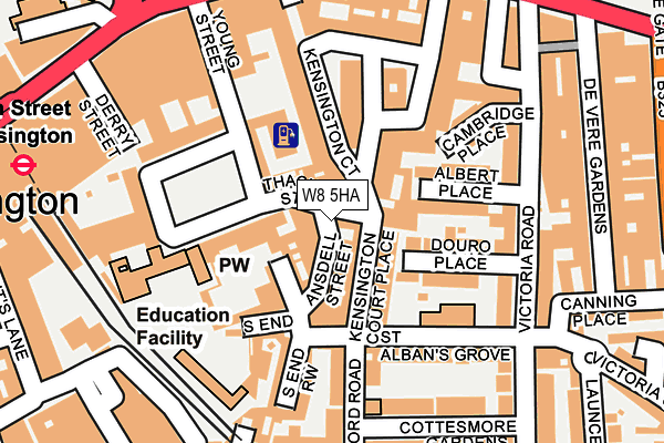 W8 5HA map - OS OpenMap – Local (Ordnance Survey)