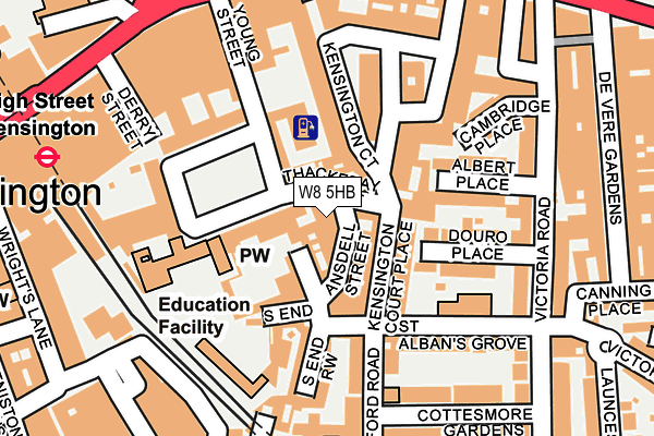 W8 5HB map - OS OpenMap – Local (Ordnance Survey)