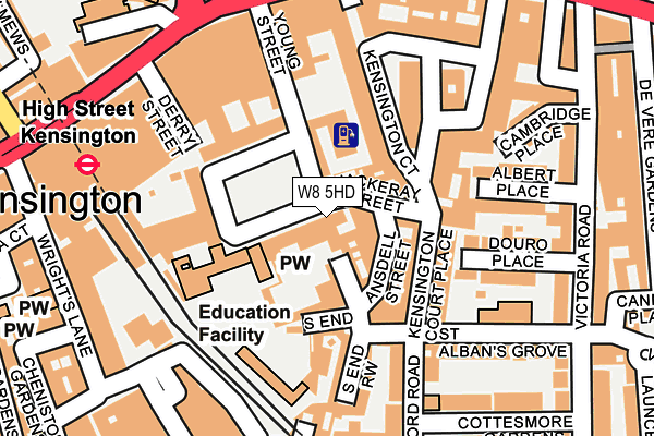 W8 5HD map - OS OpenMap – Local (Ordnance Survey)