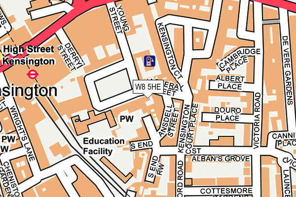 W8 5HE map - OS OpenMap – Local (Ordnance Survey)