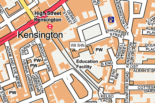 W8 5HN map - OS OpenMap – Local (Ordnance Survey)